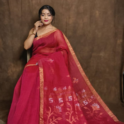 Exclusive Linen Jamdani SAREE
