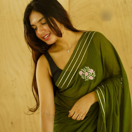 Embroidery Chain sequence Saree