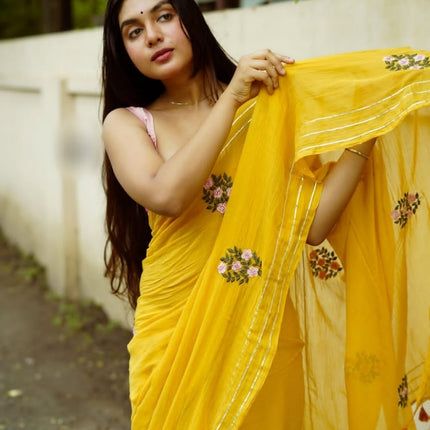 Embroidery Chain sequence Saree
