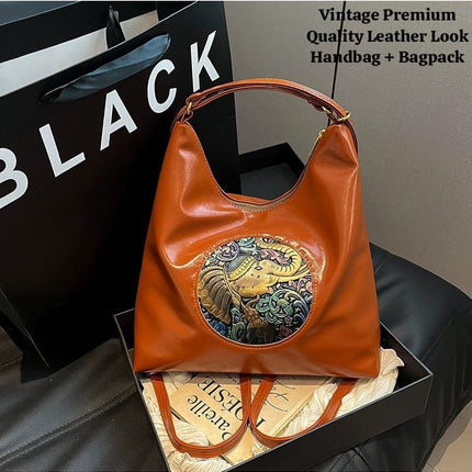 Elephant Patched Vintage Totebag