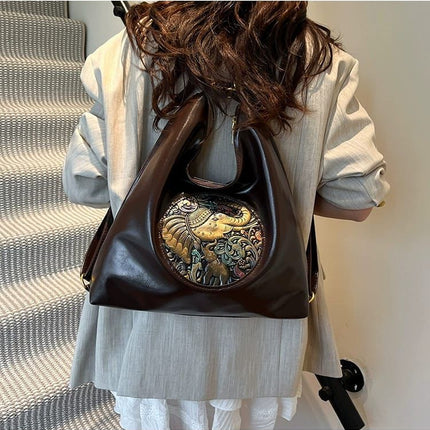 Elephant Patched Vintage Totebag