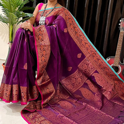 Linen Arganik Banarasi Saree