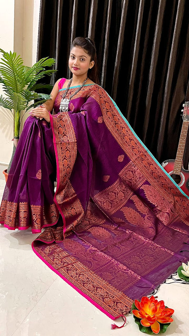 Linen Arganik Banarasi Saree