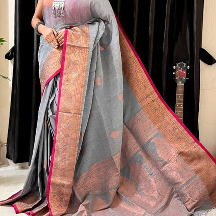 Linen Arganik Banarasi Saree