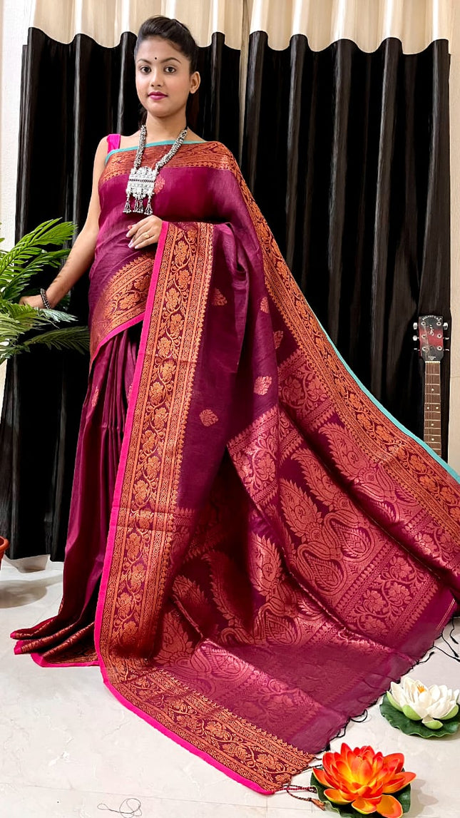 Linen Arganik Banarasi Saree