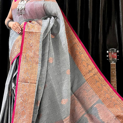 Linen Arganik Banarasi Saree