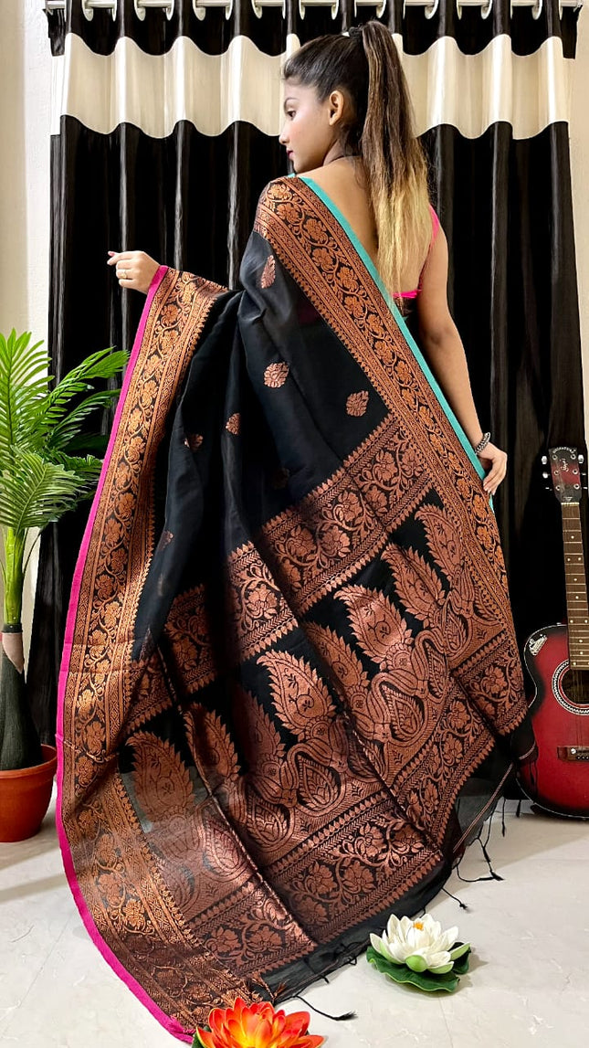 Linen Arganik Banarasi Saree