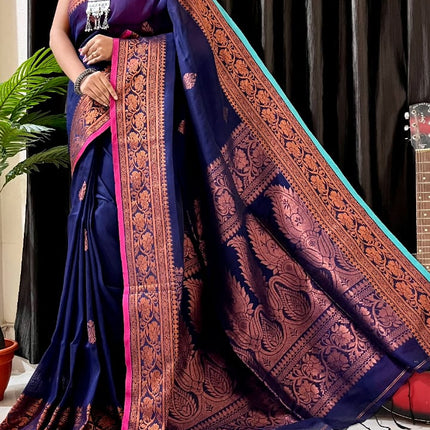 Linen Arganik Banarasi Saree