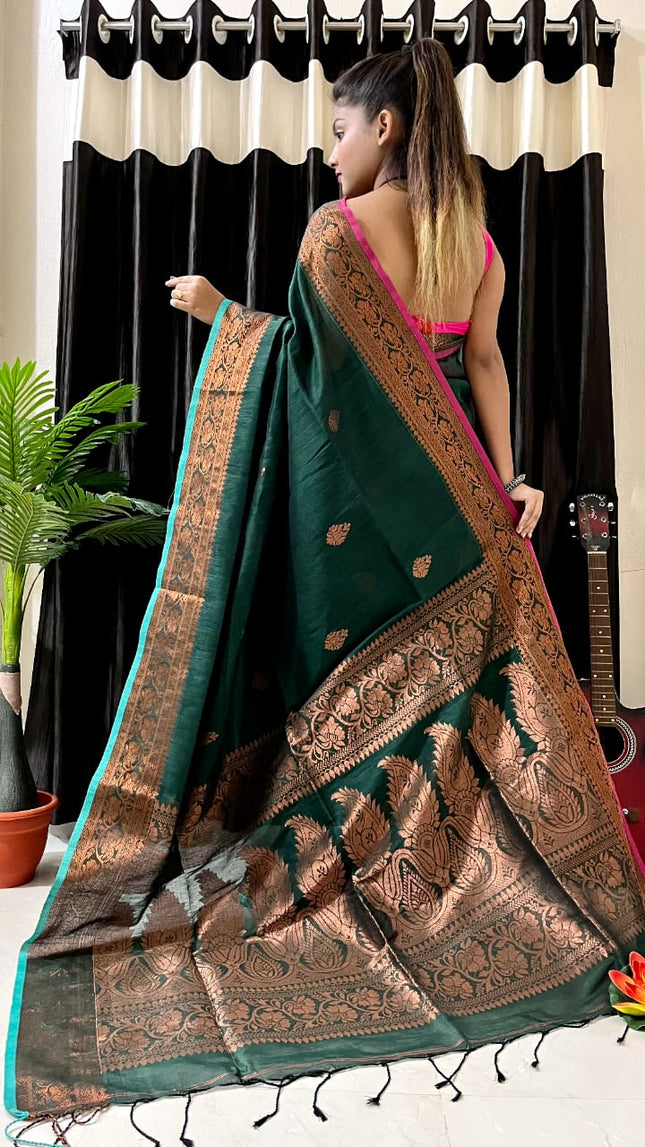 Linen Arganik Banarasi Saree