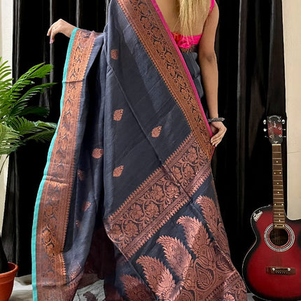 Linen Arganik Banarasi Saree