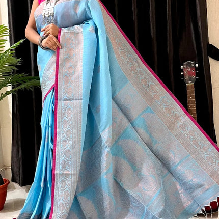 Linen Arganik Banarasi Saree