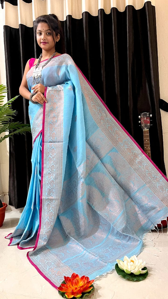 Linen Arganik Banarasi Saree