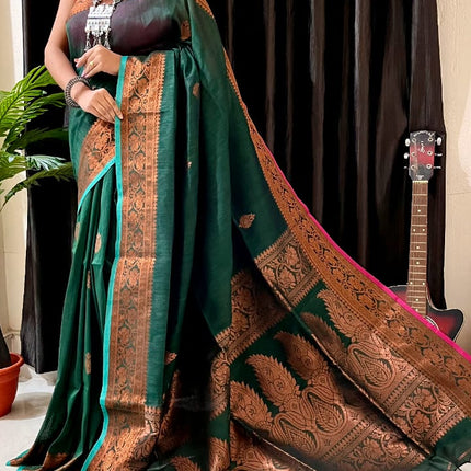 Linen Arganik Banarasi Saree
