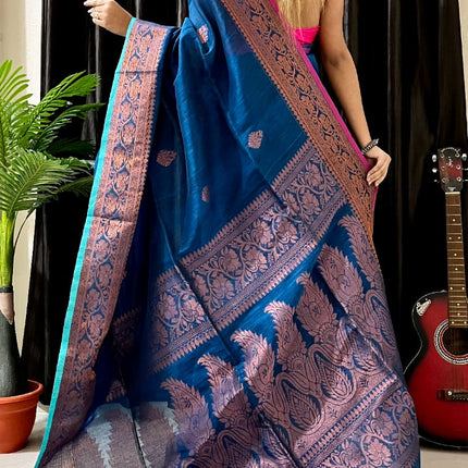 Linen Arganik Banarasi Saree
