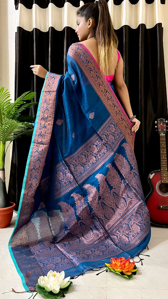 Linen Arganik Banarasi Saree