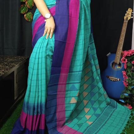 EXCLUSIVE CHECK KACHVANGA COTTON KHADI SAREE