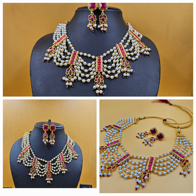 Pearl & Ruby Jewelry Set